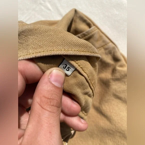 Imogene + Willie Denim Light Brown Khaki Men's Flat Front Shorts Waist 35 - Picture 4 of 7